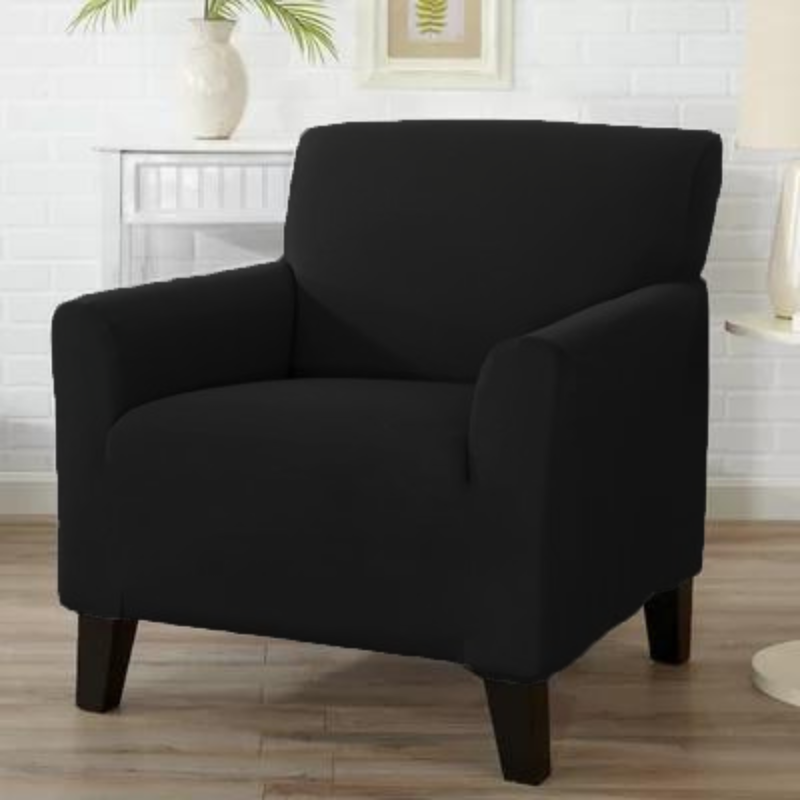 Fine Living Velvet Single Couch Cover Black Calasca