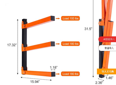 Ultrawall Wall Mount Wood Organizer  Metal Rack with 3-Level, 2 Pack