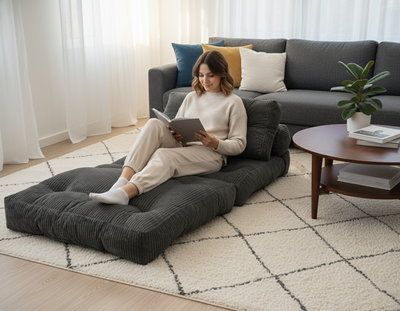 Foldable Chair Bed - Grey - Finery