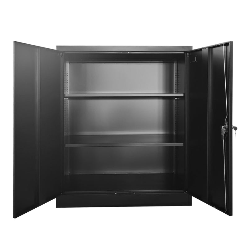 Metal 2 door cupboard -1m - Black - Fine Living