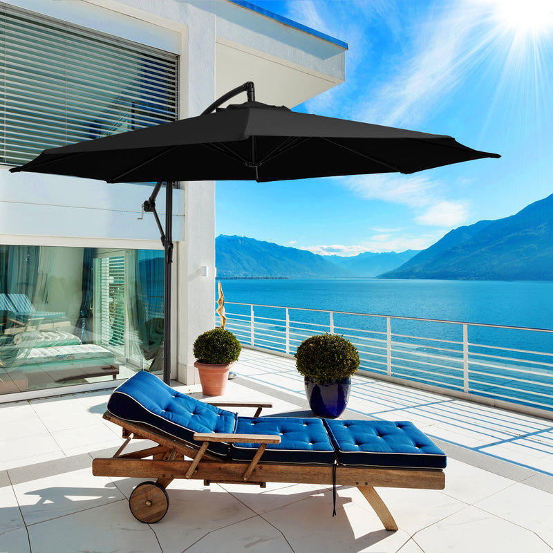 Ibiza Cantilever Umbrella - Black- Finery