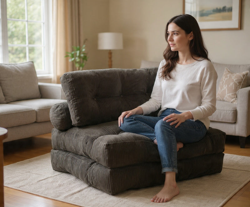 Foldable Chair Bed - Grey - Finery