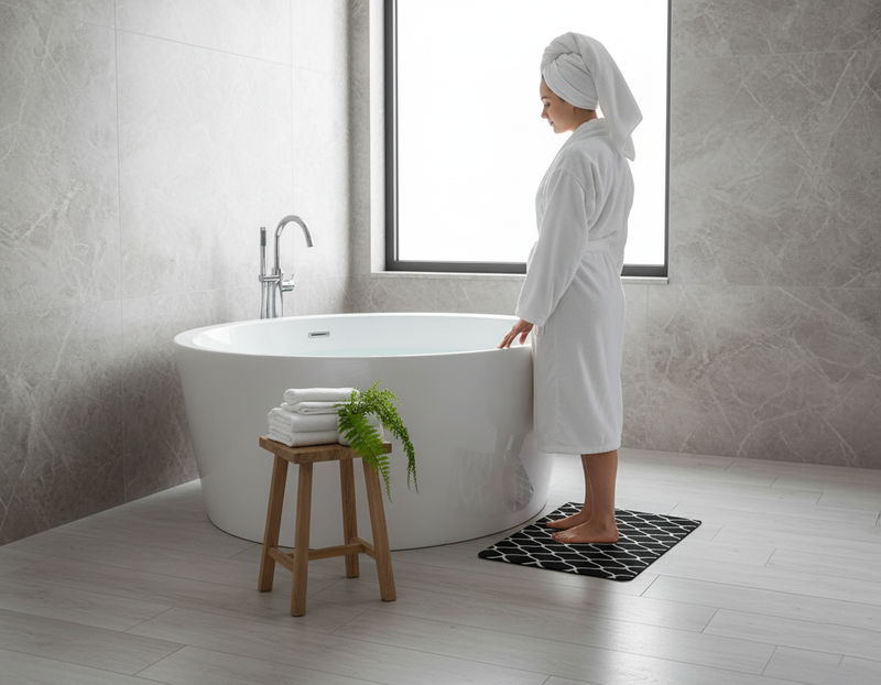 FlowEase- Black - Rectangle Bath Mat - 40*60cm