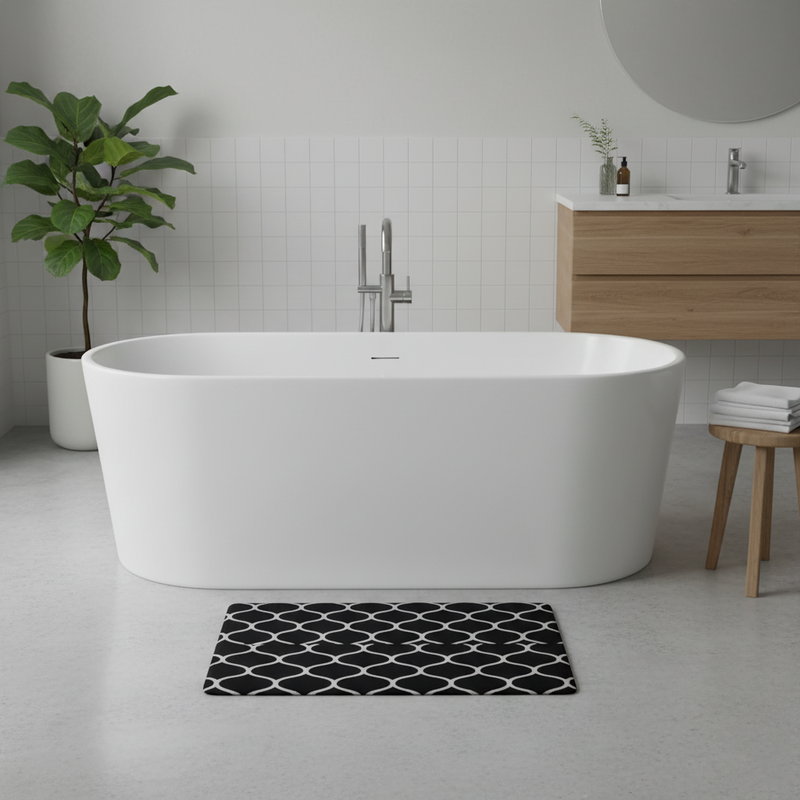 FlowEase- Black - Rectangle Bath Mat - 40*60cm