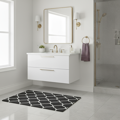 FlowEase- Black - Rectangle Bath Mat - 40*60cm