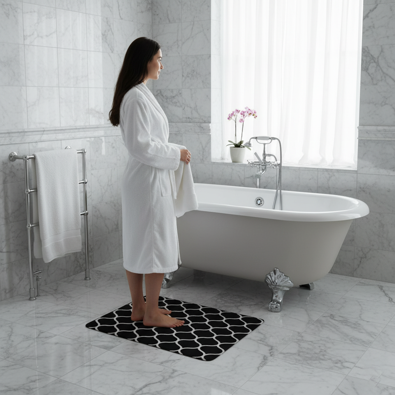 FlowEase- Black - Rectangle Bath Mat - 40*60cm