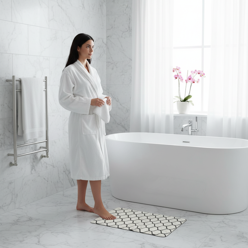FlowEase - White - Rectangle Bath Mat - 40*60cm