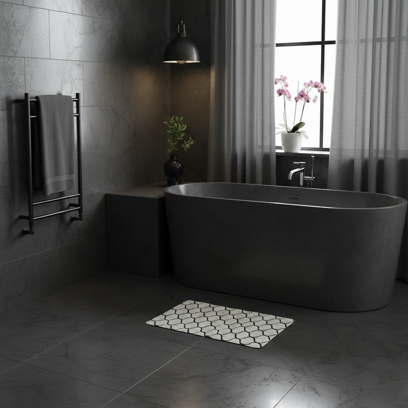 FlowEase - White - Rectangle Bath Mat - 40*60cm