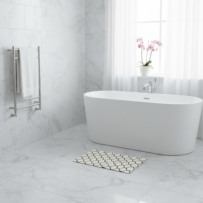 FlowEase - White - Rectangle Bath Mat - 40*60cm