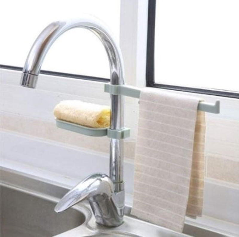 Fine Living - Kitchen Towel and Sponge Holder - White