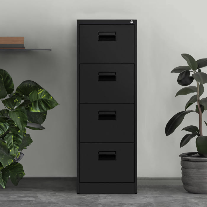 Metal 4 Drawer Cabinet - Fine Living - Black