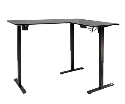 FlexiCorner Height Adjustable Desk - Black - Fine Living