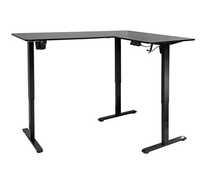 FlexiCorner Height Adjustable Desk - Black - Fine Living