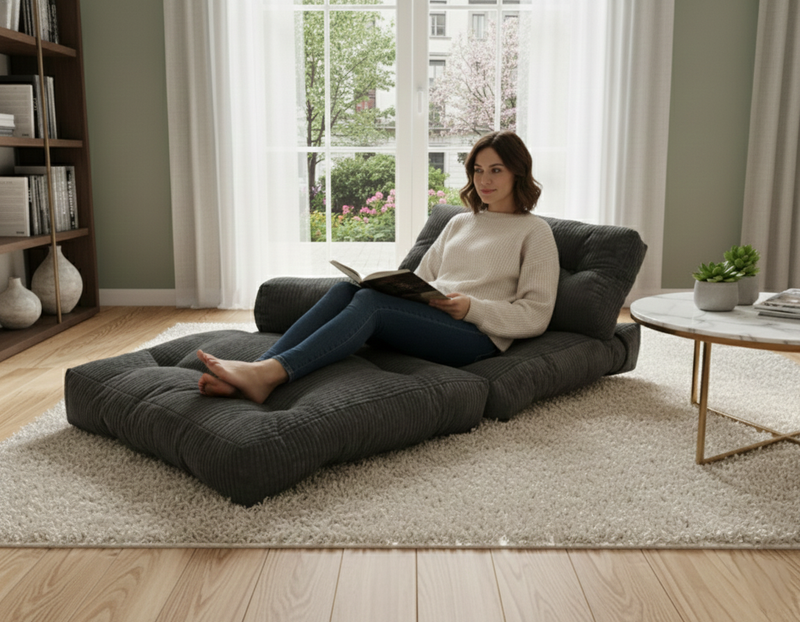 Foldable Chair Bed - Grey - Finery