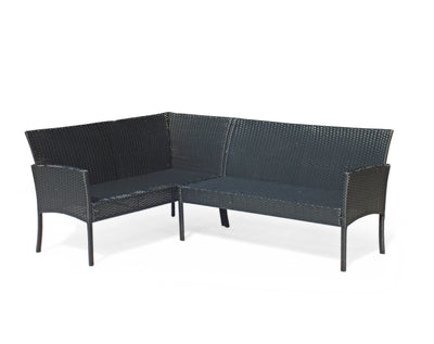 Fine Living - Santorini Corner Lounge - Black/Beige