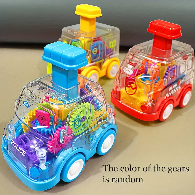 Cartoon Transparent Gear Toy Car