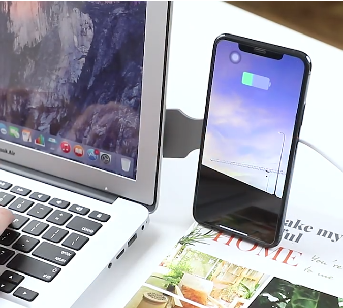 2 in 1 Wireless Charger with Extended Phone Holder (White)