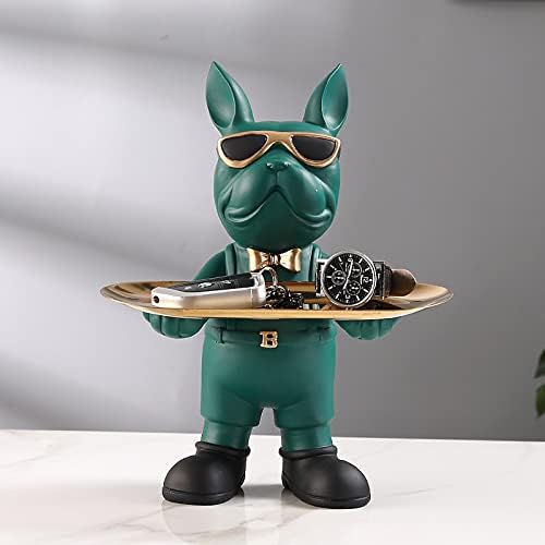 Bulldog Butler With Tray - Green