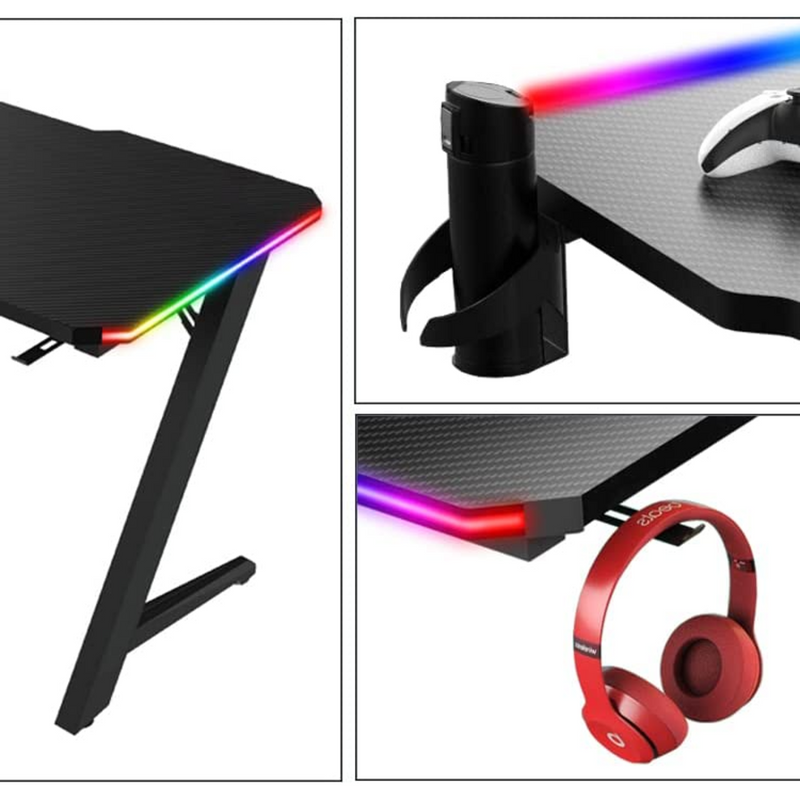 CyberGlow LED Light Gaming Desk - Fine Living