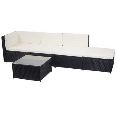 Livorno Corner Patio Set - Black with Beige Cushions