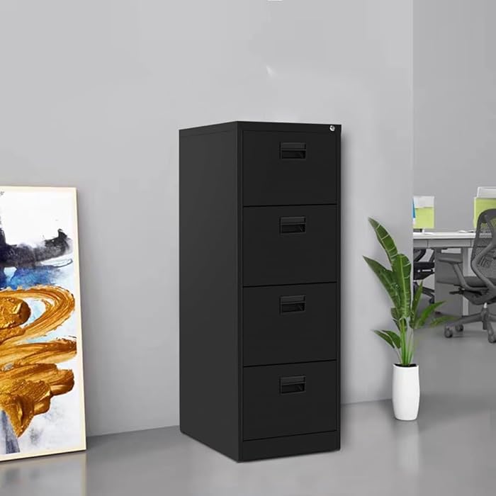 Metal 4 Drawer Cabinet - Fine Living - Black