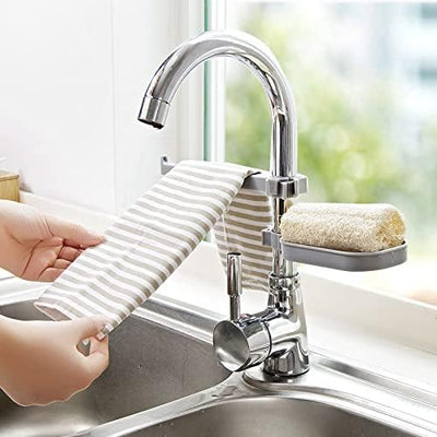 Fine Living - Kitchen Towel and Sponge Holder - White