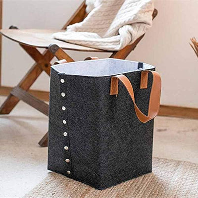 Felt Storage Basket With Handles - Fine Living