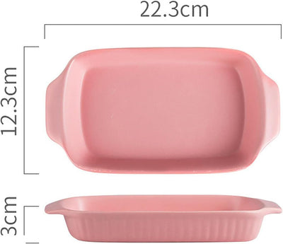 Fine Living Rectangular Ceramic Dish - Pink