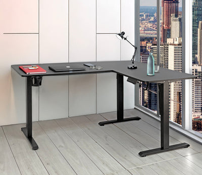 FlexiCorner Height Adjustable Desk - Black - Fine Living