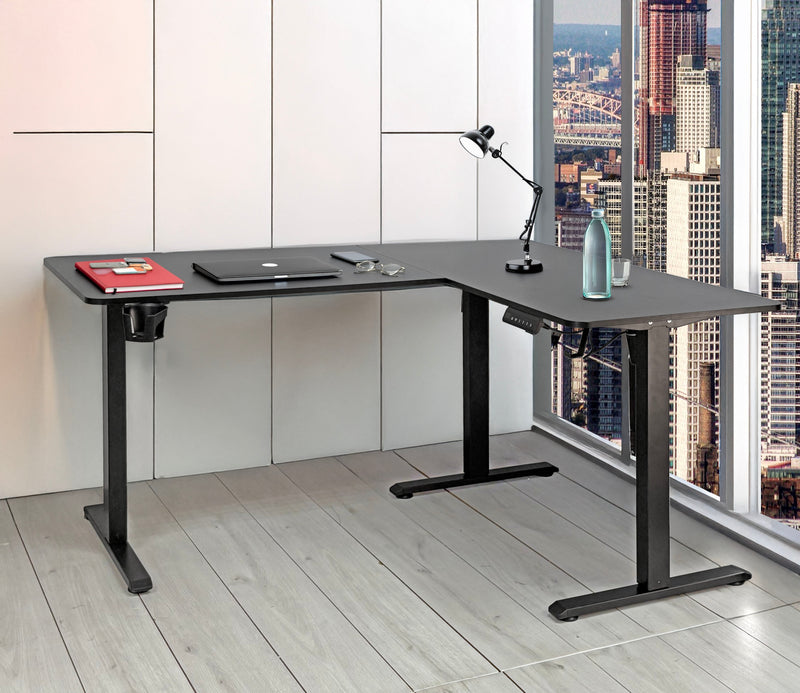 FlexiCorner Height Adjustable Desk - Black - Fine Living