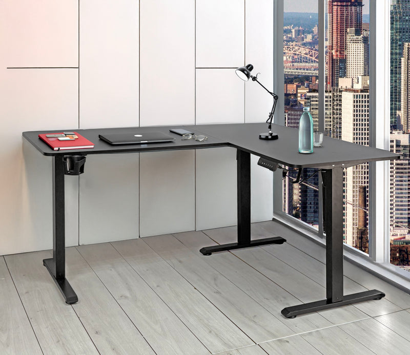 FlexiCorner Height Adjustable Desk - Black - Fine Living