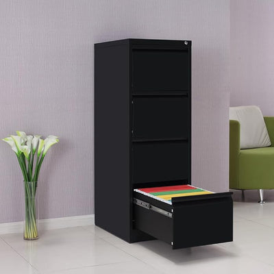 Metal 4 Drawer Cabinet - Fine Living - Black