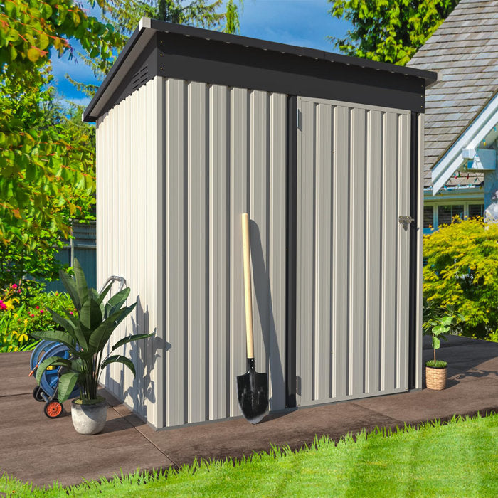 5 Ft. W x 3 Ft. D Metal Lean-To Garden Shed
