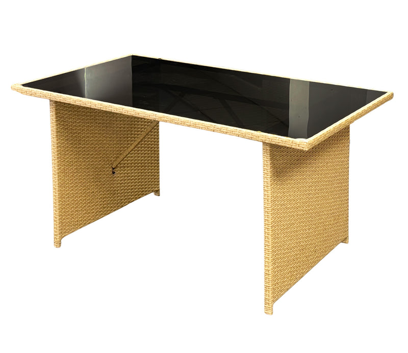 Bahamas Corner Lounge Patio Set - Brown with biege Cushions