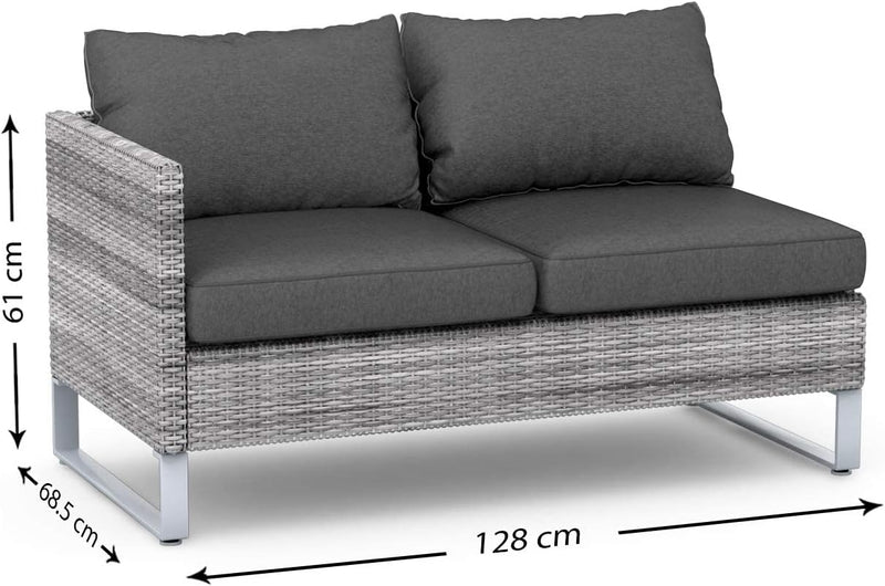 Rattan Sundown Corner Patio Marble Grey Set