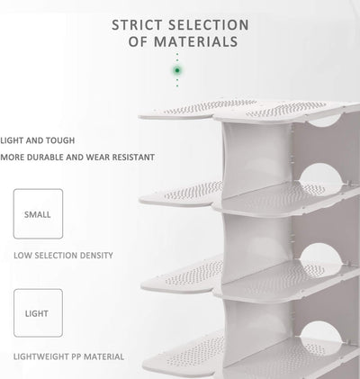 Pillar 6 Layer Shoe Rack - White