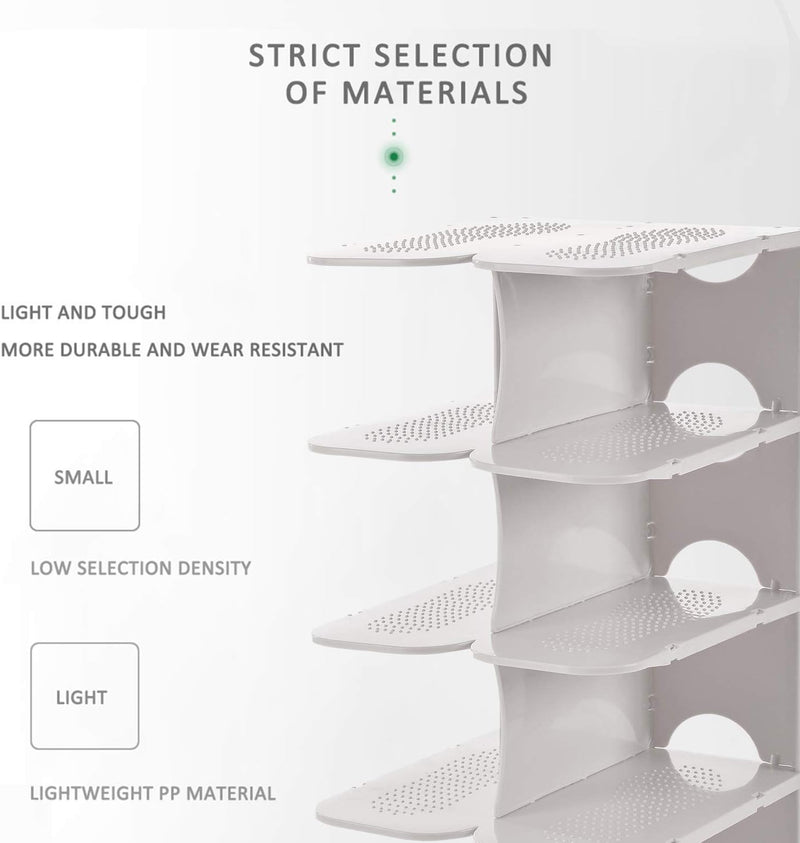 Pillar 6 Layer Shoe Rack - White