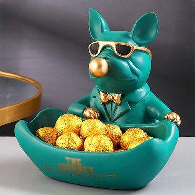 Bulldog with Mini Bowl-Green