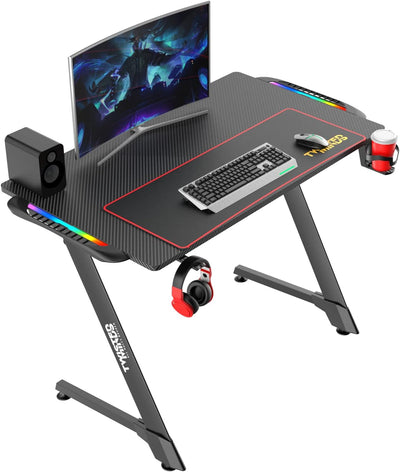 CyberGlow LED Light Gaming Desk  - Fine Living