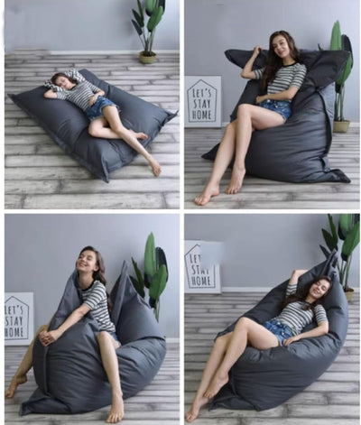 Indoor or Outdoor Shell Bean Bag Light Grey