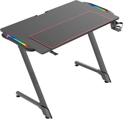 CyberGlow LED Light Gaming Desk - Fine Living