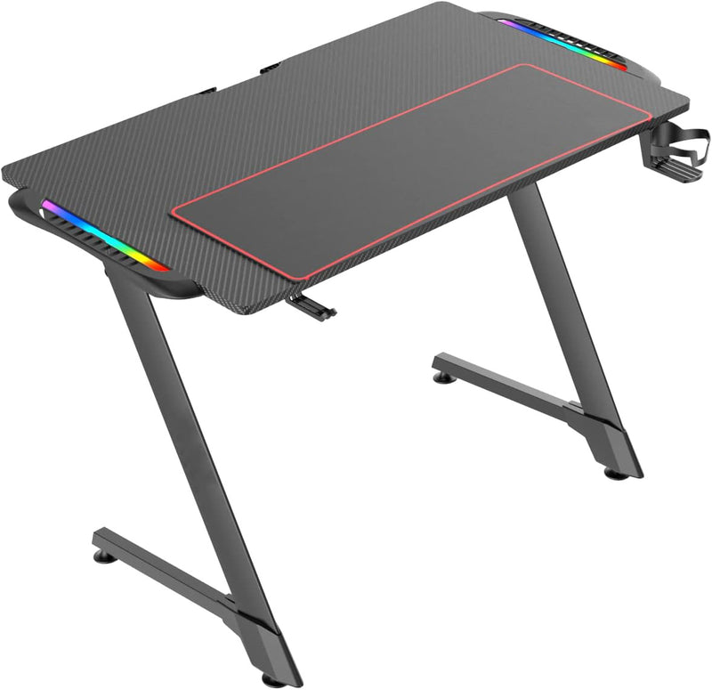 CyberGlow LED Light Gaming Desk - Fine Living