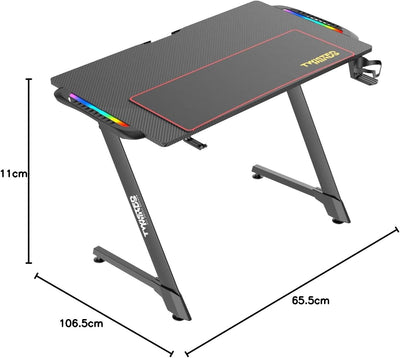 CyberGlow LED Light Gaming Desk  - Fine Living