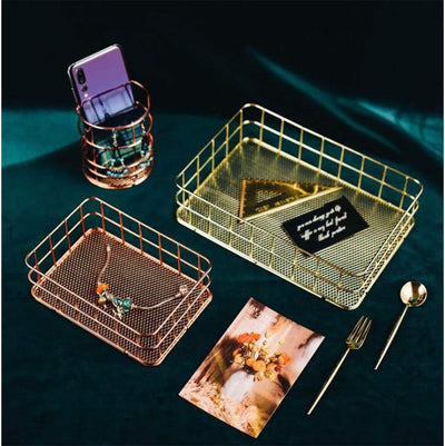 Mental Ovate Wire Rack - Gold