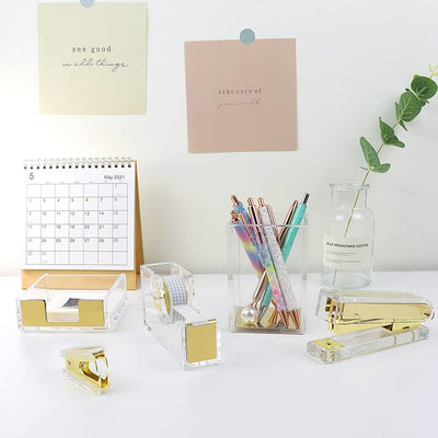 Acrylic Sellotape Holder - Gold
