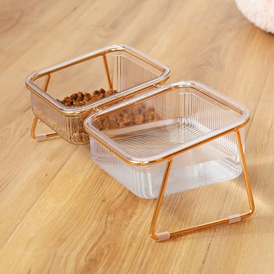 Cat Chow Transparent Double Cat Bowl - Rex