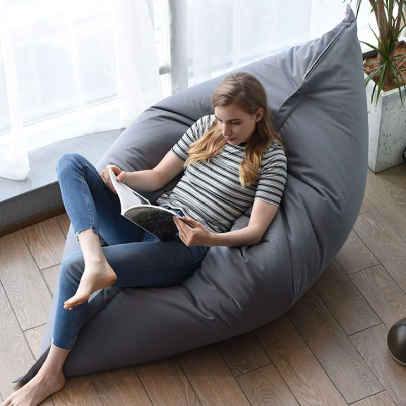 Indoor or Outdoor Shell Bean Bag Light Grey