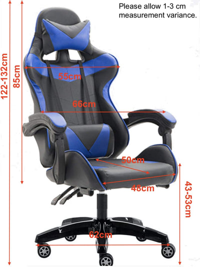 LED Lights Gaming Chair - Blue/Black