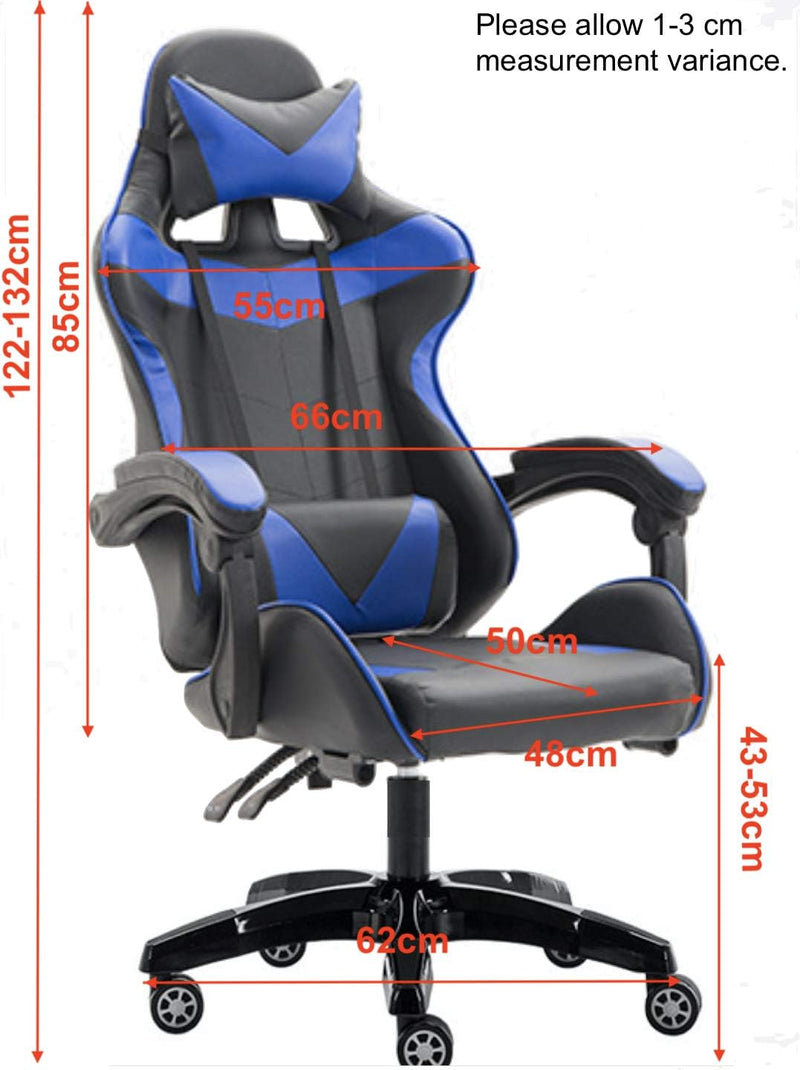 LED Lights Gaming Chair - Blue/Black