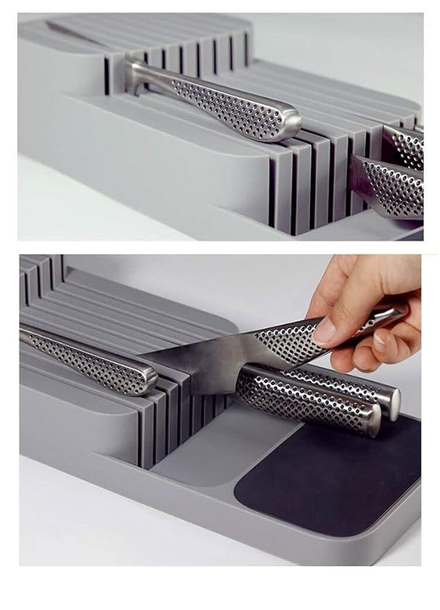 Fine Living Sharp-Safe Knife Draw Organiser White